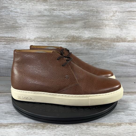 Brooks Brothers Men’s Pebbled Textured Brown Leather Chukka Boots Size 8 - Picture 3 of 9